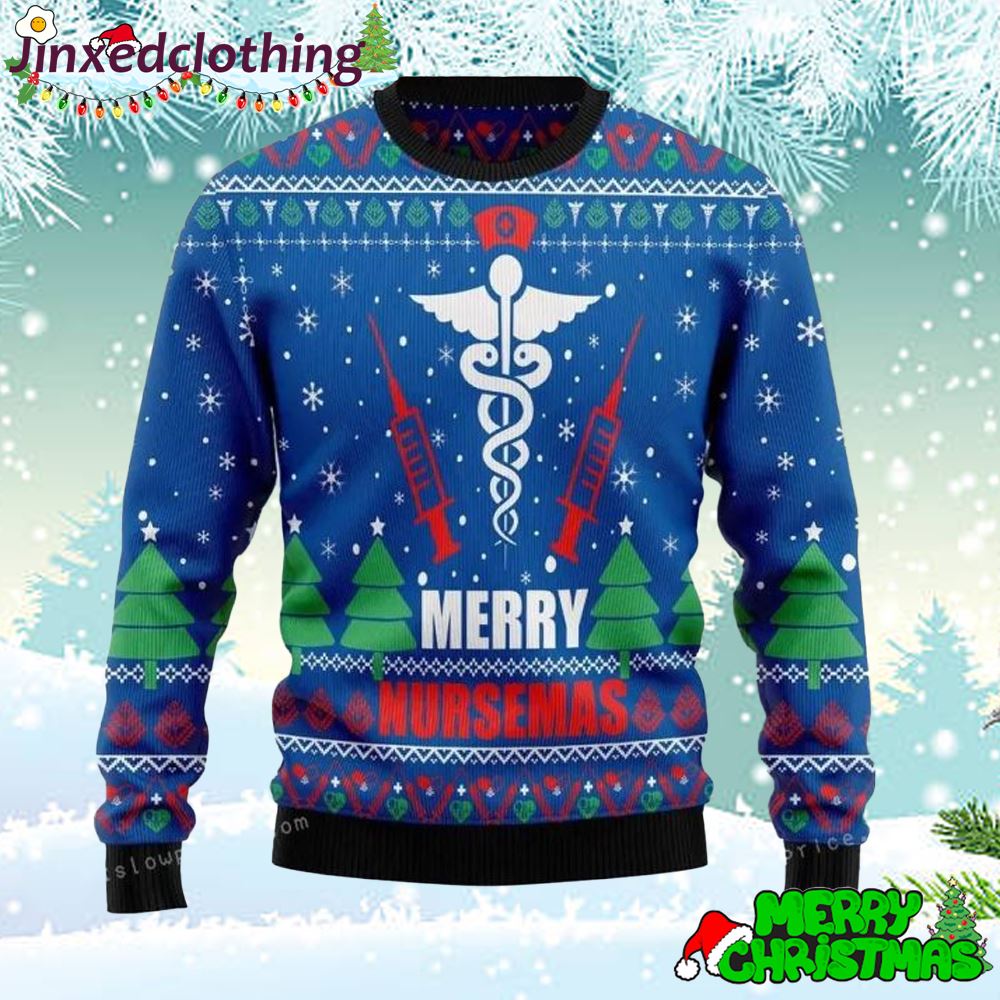 Merry Nursemas Ugly Sweater Christmas Party Fox Unisex 